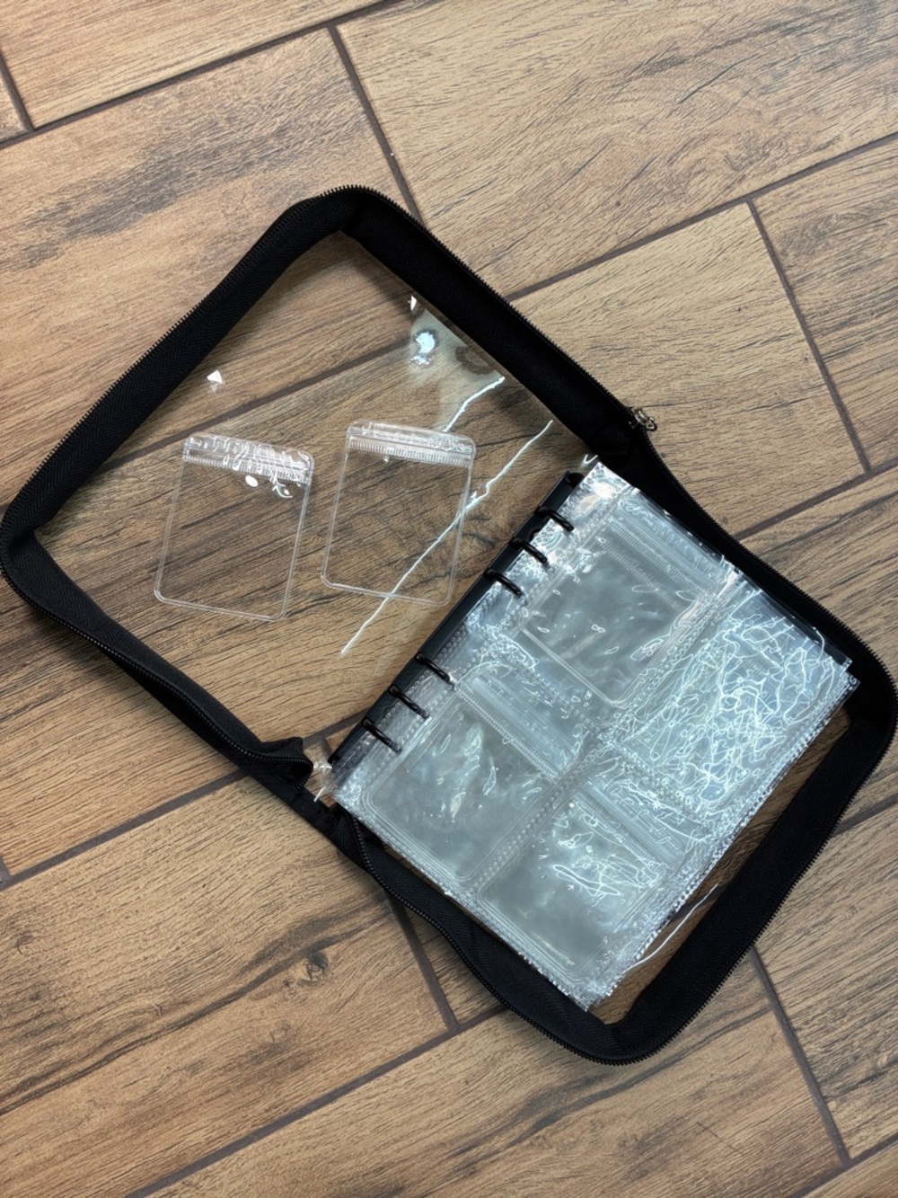 Clear Organizer Bag with Zip and Ziplock Inserts